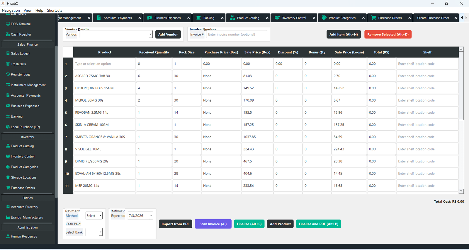 HisabX Purchase Panel